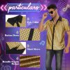 Mens 70S Disco Outfits Sequin Shirt Short Sleeve Button Down Shirts Party Novelty Shirts Nightclub Christmas Prom Costume