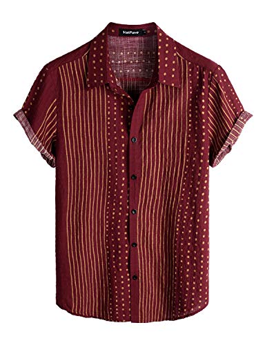 51s2ccOhUL.jpg Mens Casual Short Sleeve Button Down Shirts Regular Fit Hawaiian Summer Shirt