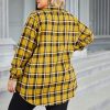 Womens Plus Size Flannel Shirts Plaid Shirts Long Sleeves Casual Button Down Collared Shacket Tops