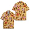 Pineapple Hawaiian Shirt for Men Women, Leopard Pineapple Button Down Shirt Mens Casual Short Sleeve Shirt