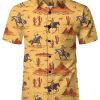 Western Cowboy Hawaiian Shirts and Shorts Set for Men - Funny 1-S
