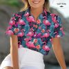 Men's Hawaiian Beach Shirt with Flamingo Shirt Men Print - Short Sleeve Linen Button Down