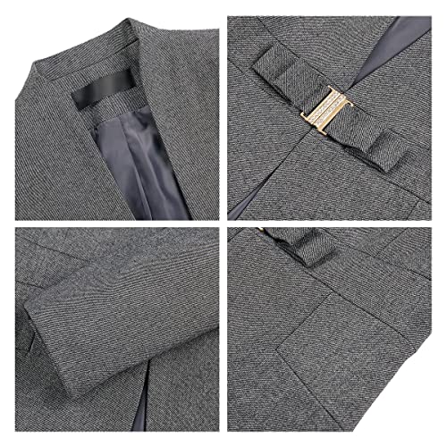 Women's Business Pant Suit Set 2 Piece Slim Fit Blazer Jacket One Button Buckle Closure Lady Work Suit for Office