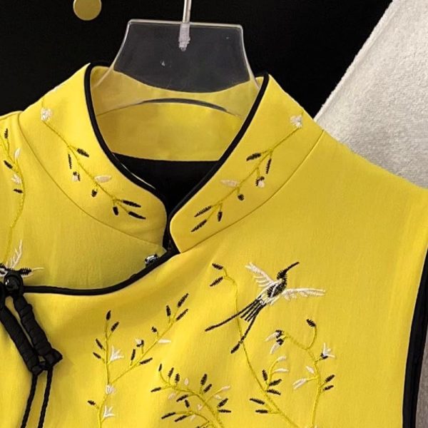 Chinese style women's clothing retro embroidered vest short coat improved suit top