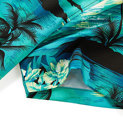 Men's Hawaiian Shirt Short Sleeves Printed Button Down Summer Beach Dress Shirts