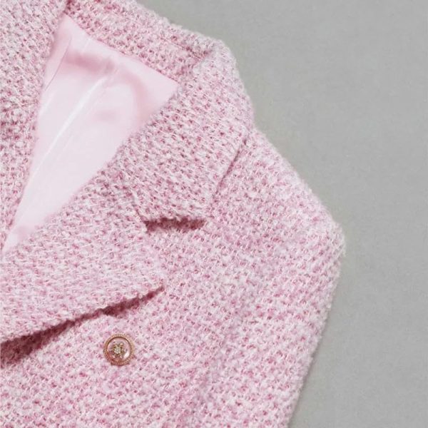 tweed jacket+skirt set, autumn and winter women's 2-piece set classic and elegant suit with set