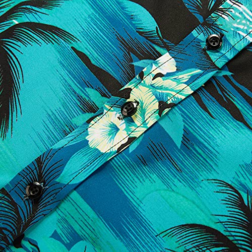 Men's Hawaiian Shirt Short Sleeves Printed Button Down Summer Beach Dress Shirts