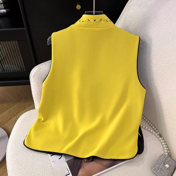 Chinese style women's clothing retro embroidered vest short coat improved suit top